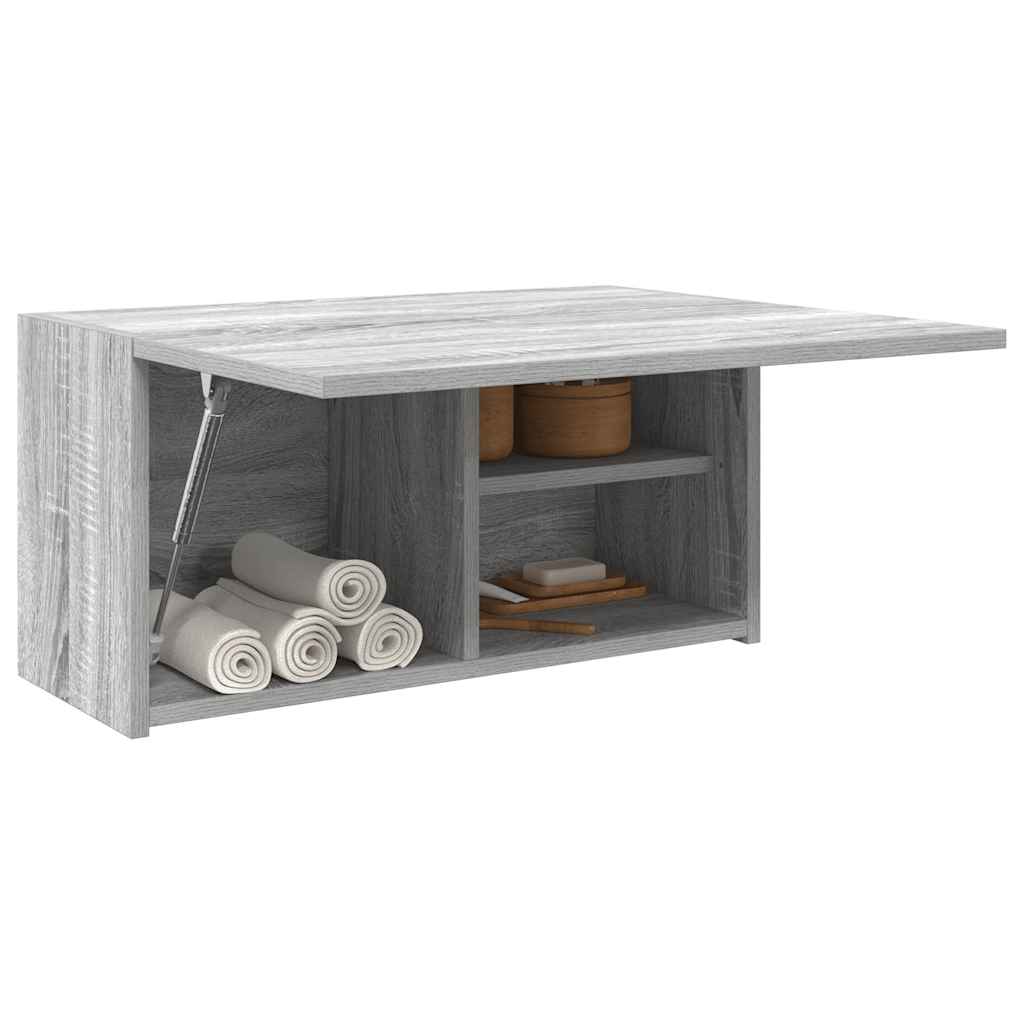 vidaXL Bathroom Wall Cabinet Grey Sonoma 60x25x30 cm Engineered Wood 4