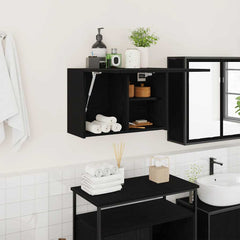 vidaXL Bathroom Wall Cabinet Black 60x25x40 cm Engineered Wood 1