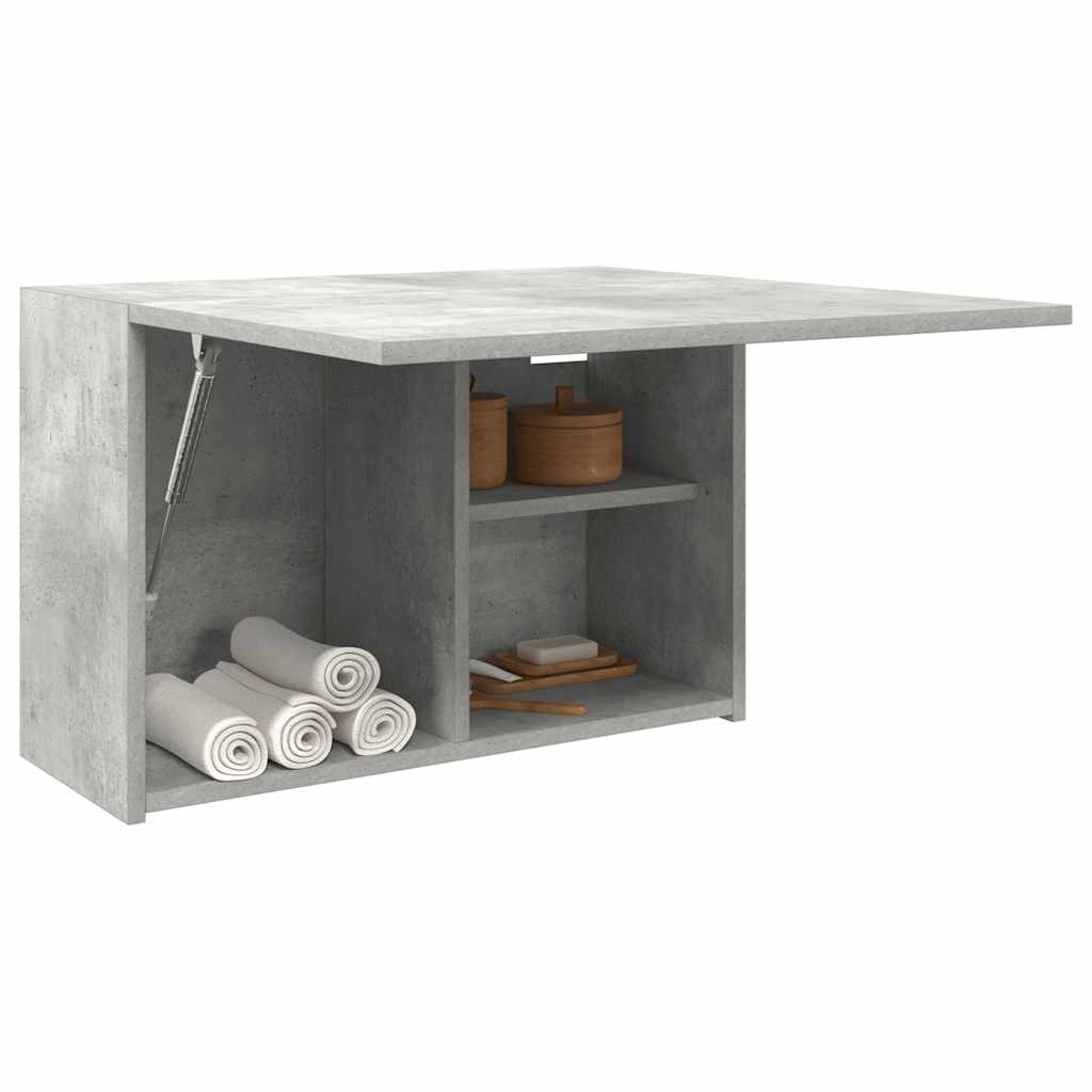vidaXL Bathroom Wall Cabinet Concrete Grey 60x25x40 cm Engineered Wood 4