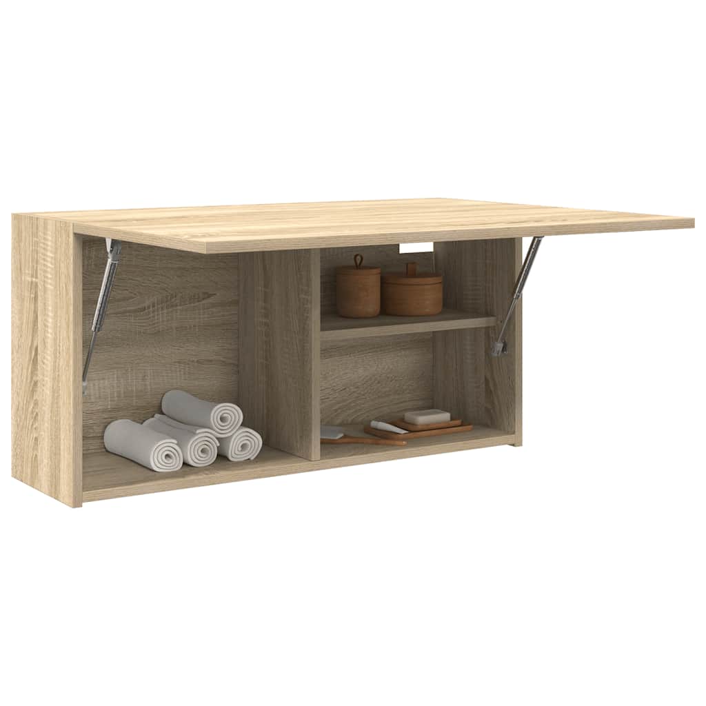 vidaXL Bathroom Wall Cabinet Sonoma Oak 80x25x40 cm Engineered Wood 4