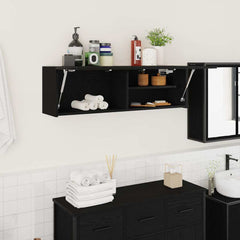 vidaXL Bathroom Wall Cabinet Black 100x25x30 cm Engineered Wood 1