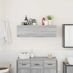 vidaXL Bathroom Wall Cabinet Grey Sonoma 100x25x30 cm Engineered Wood 3