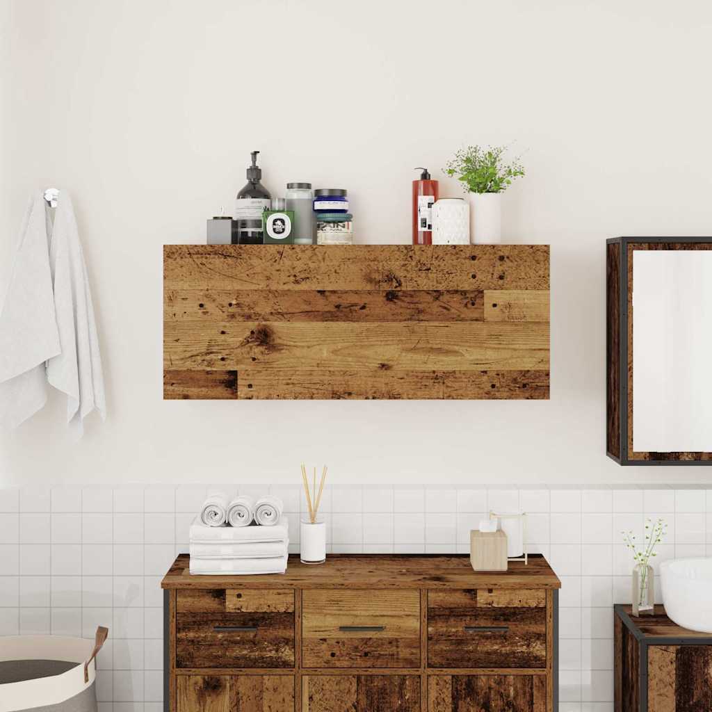 vidaXL Bathroom Wall Cabinet Old Wood 100x25x40 cm Engineered Wood 3