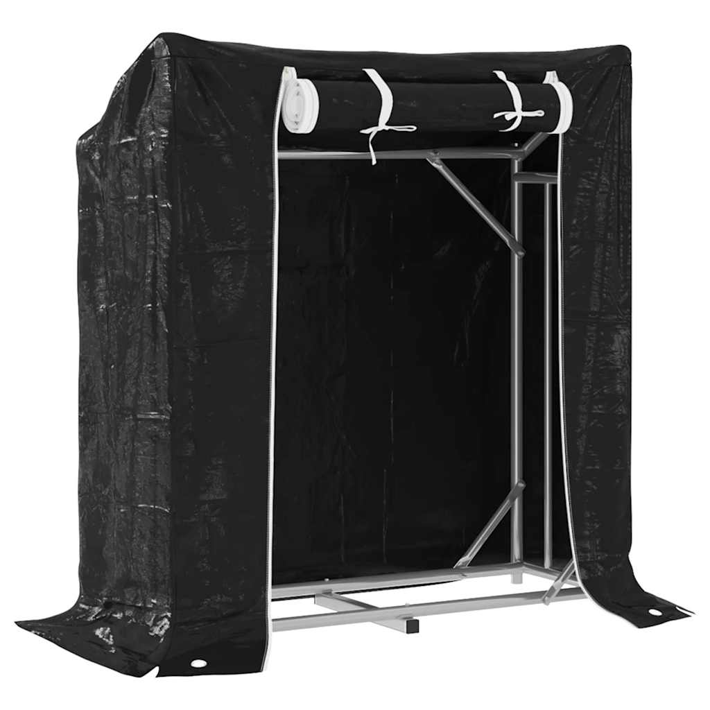 vidaxL Firewood Rack with Rain Cover 100.5x40.5x110.5 cm Galvanised Steel 2