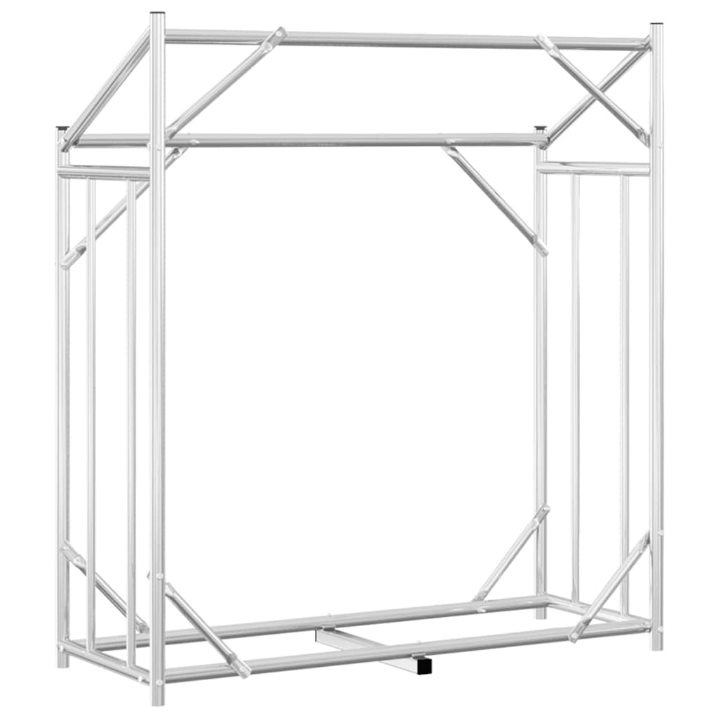 vidaxL Firewood Rack with Rain Cover 100.5x40.5x110.5 cm Galvanised Steel 6