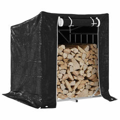 vidaxL Firewood Rack with Rain Cover 100.5x80.5x110.5 cm Galvanised Steel 1