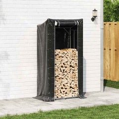 vidaxL Firewood Rack with Rain Cover 100x60x200 cm Galvanised Steel 3