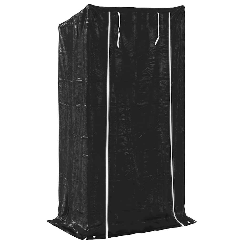 vidaxL Firewood Rack with Rain Cover 100x60x200 cm Galvanised Steel 5