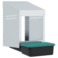vidaXL Chicken Nesting Box 1 Compartment Wall-Mounted Galvanised Steel 2
