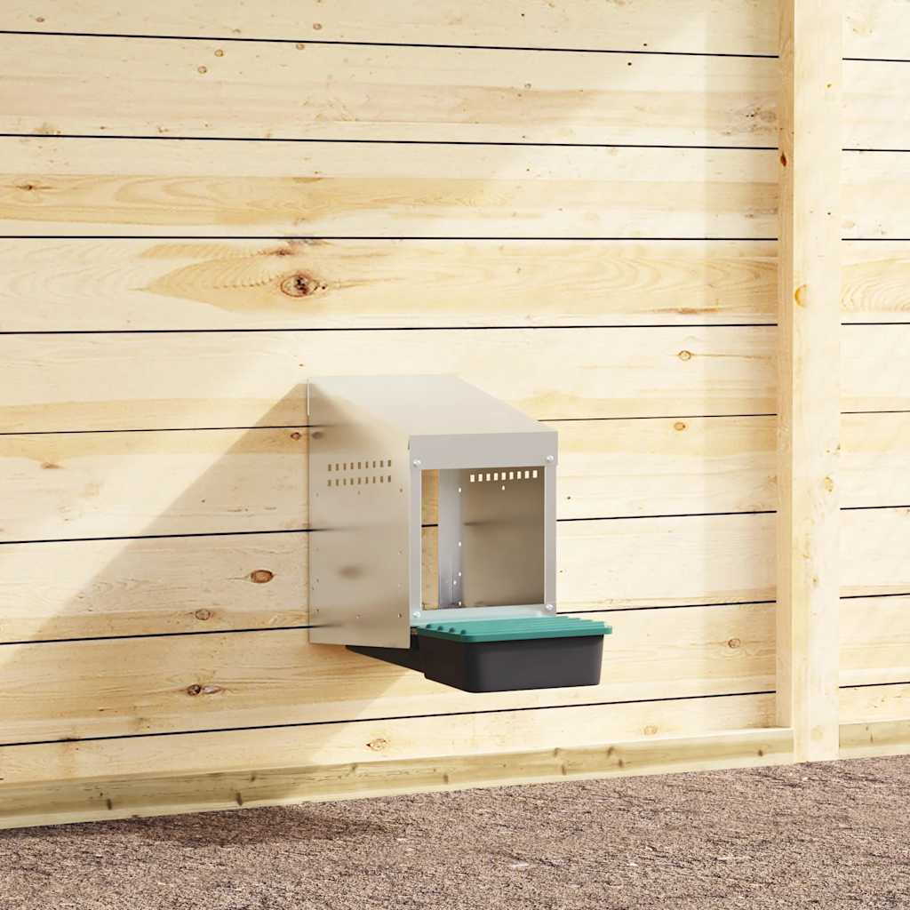 vidaXL Chicken Nesting Box 1 Compartment Wall-Mounted Galvanised Steel 1