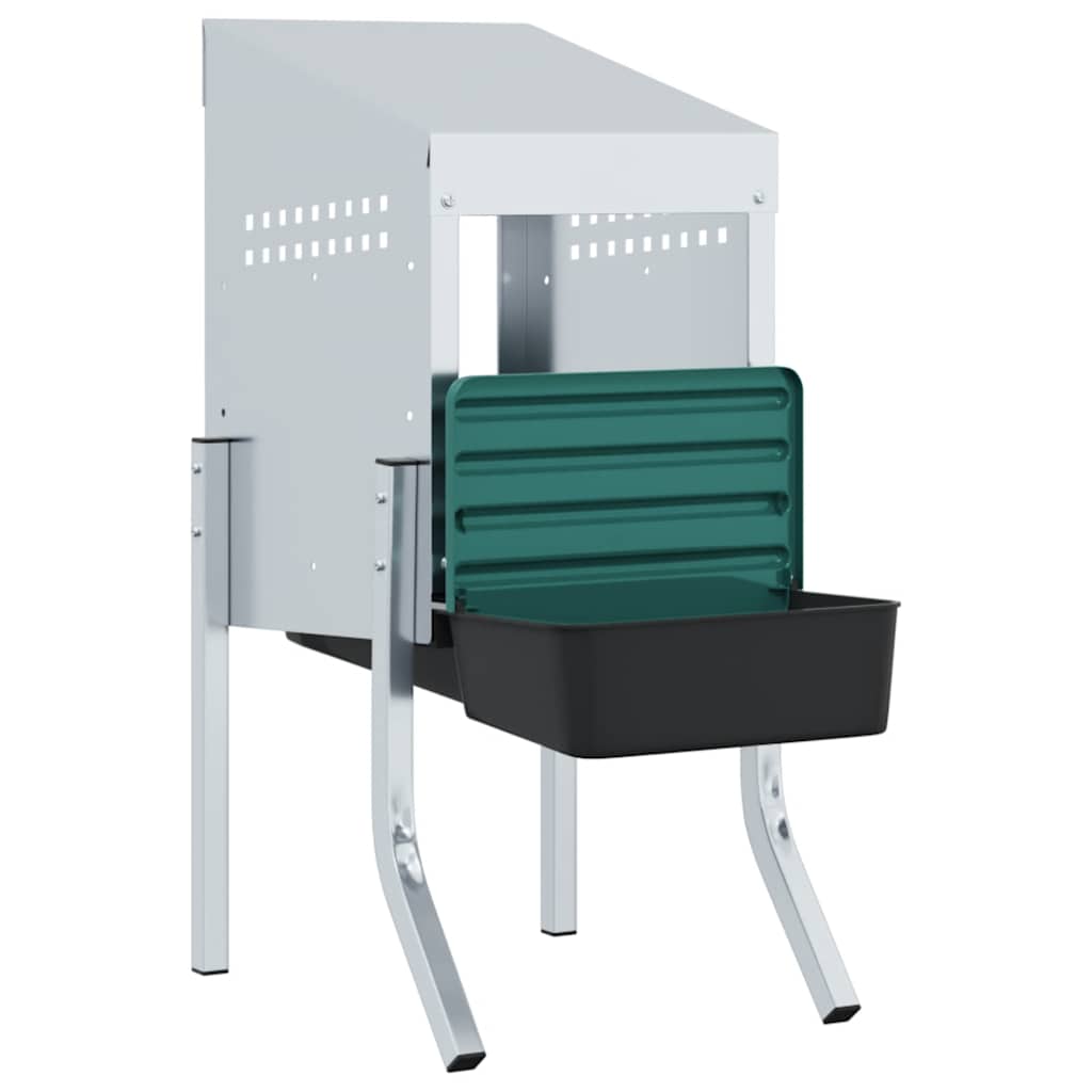 vidaXL Chicken Nesting Box 1 Compartment with Legs Galvanised Steel 4