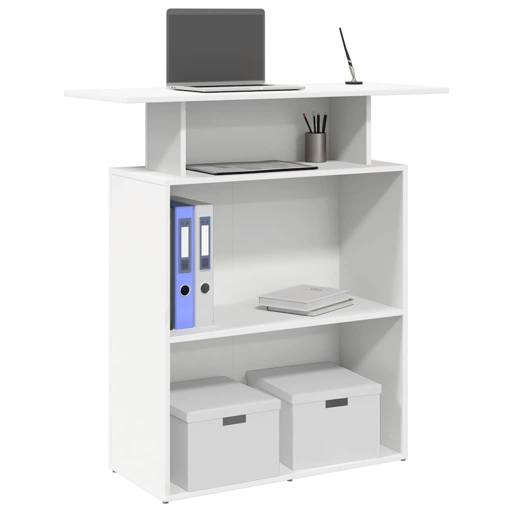 Reception Desk 100x40x104 cm Engineered Wood White