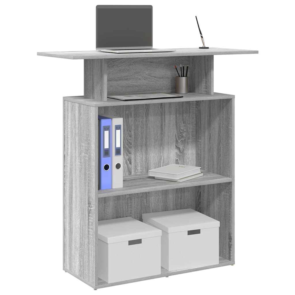Reception Desk 100x40x104 cm Engineered Wood Grey sonoma