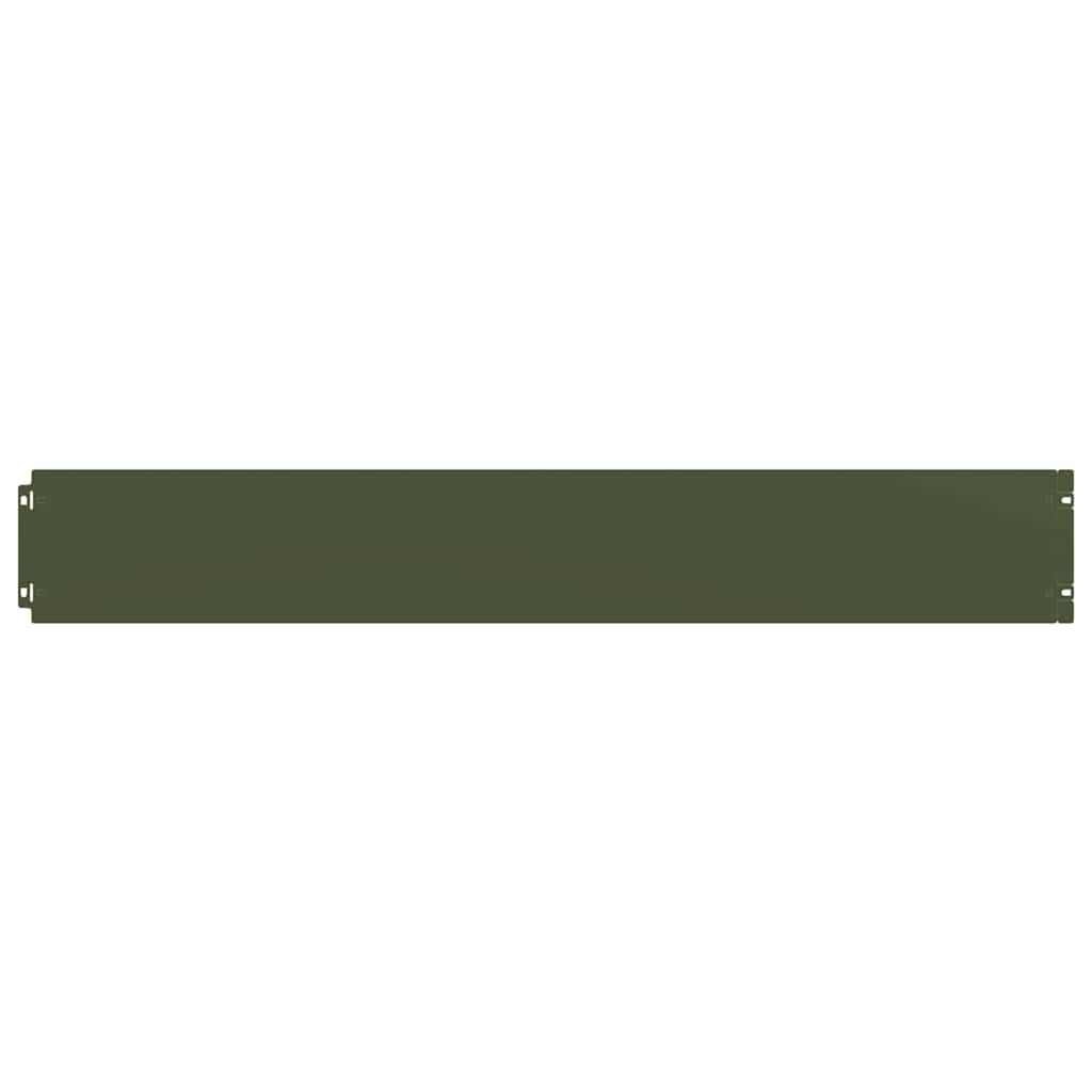 vidaXL Lawn Edging 10 pcs 15 x 103 cm Steel Olive Green 3