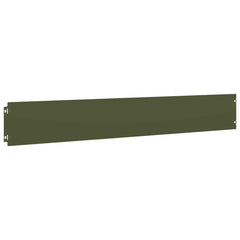 vidaXL Lawn Edging 10 pcs 15 x 103 cm Steel Olive Green 4