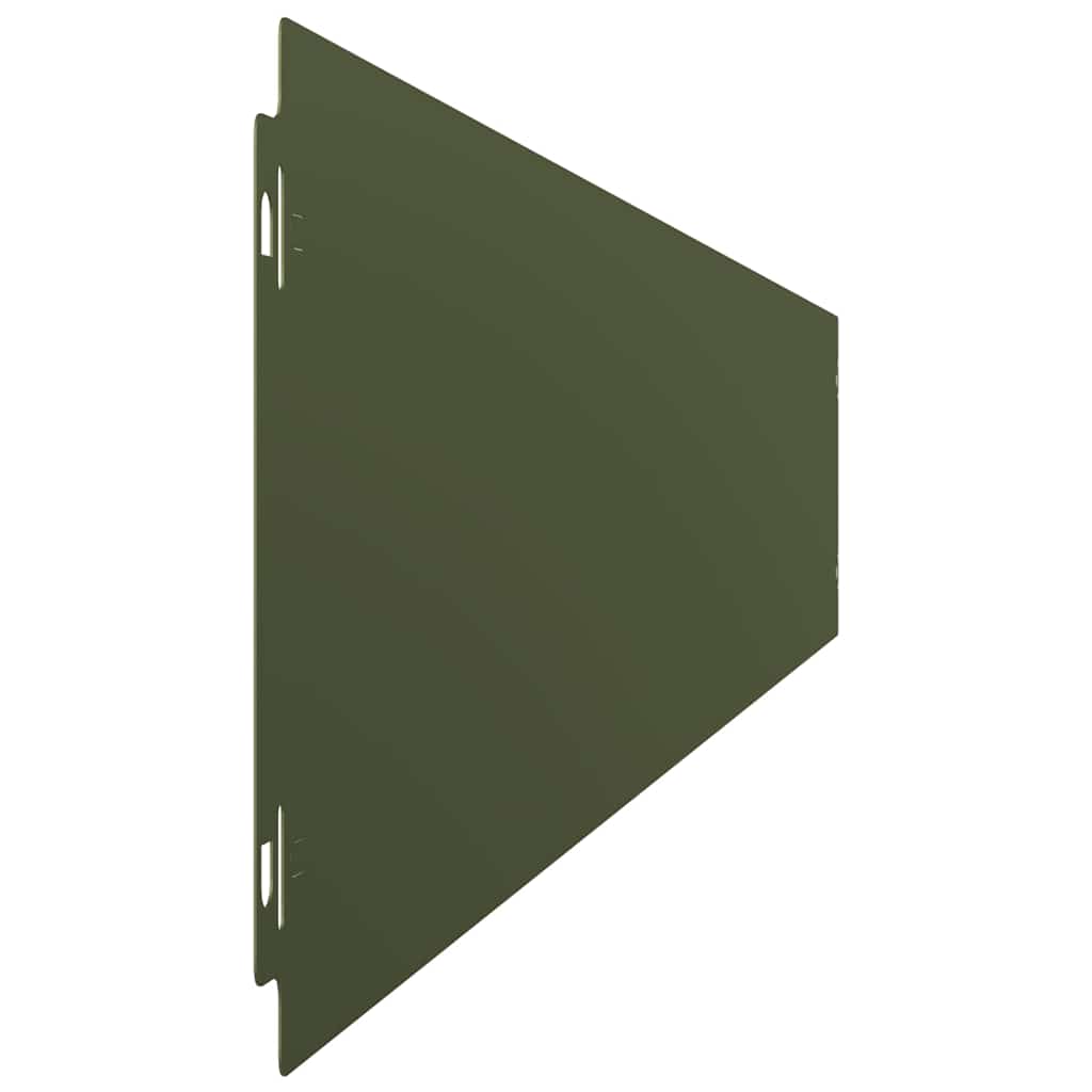 vidaXL Lawn Edging 10 pcs 15 x 103 cm Steel Olive Green 6