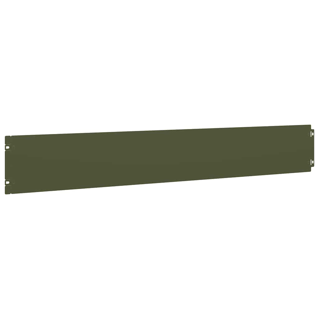 vidaXL Lawn Edging 10 pcs 15 x 103 cm Steel Olive Green 5