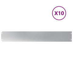 vidaXL Lawn Edging 10 pcs 15 x 103 cm Galvanised Steel Silver 2