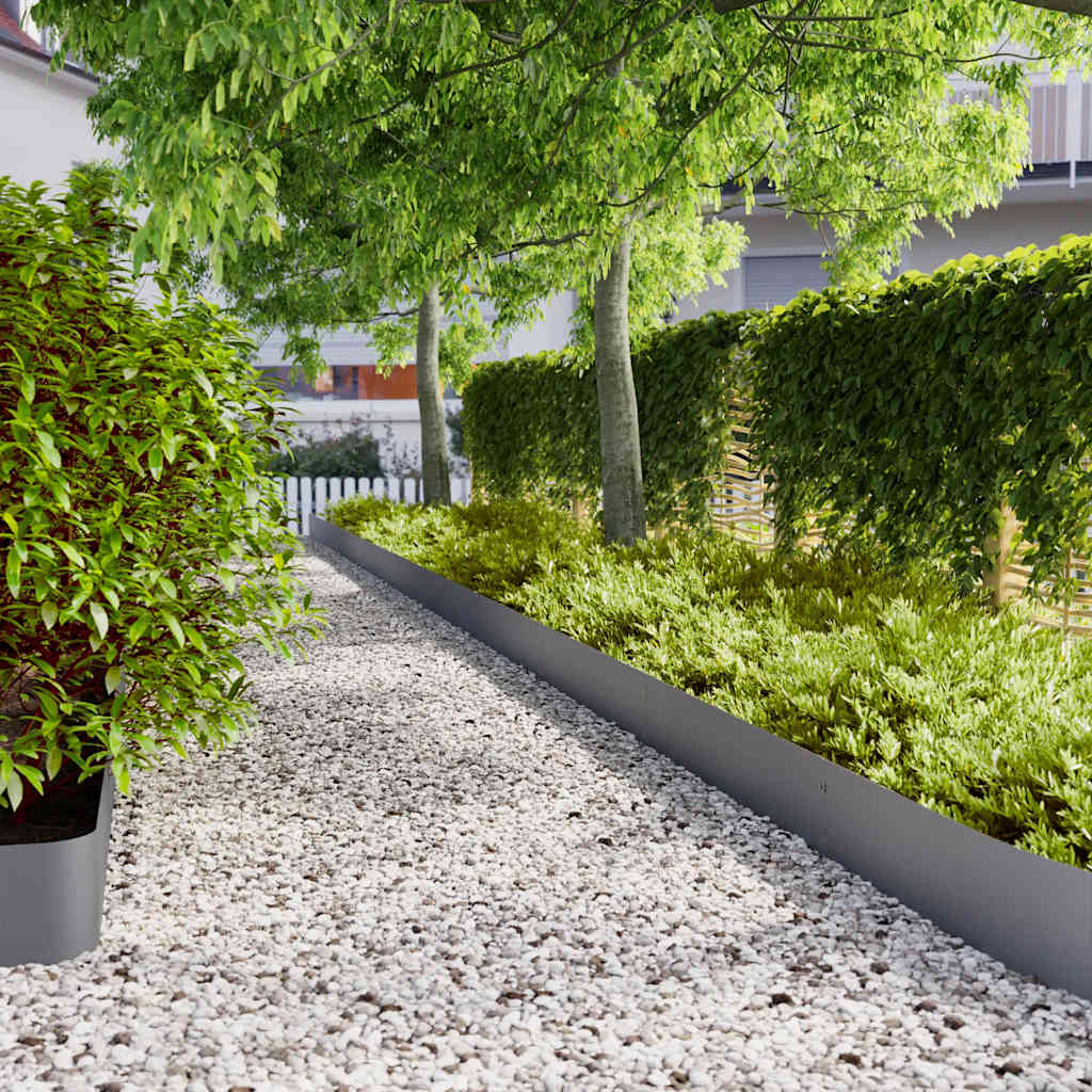 Lawn Edgings Cold-rolled Steel 10 pcs 20 x 103 cm Anthracite
