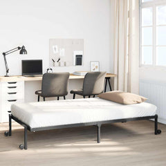 Bed Frame without Mattress Foldable Steel Black