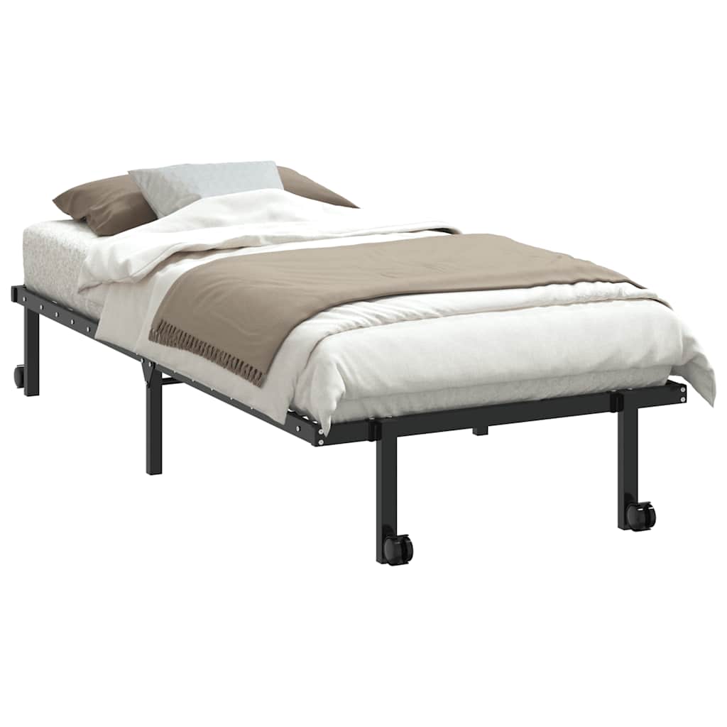 Bed Frame without Mattress Foldable Steel Black 90 cm 200 cm