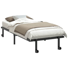 Bed Frame without Mattress Foldable Steel Black 90 cm 200 cm