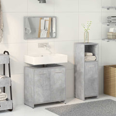 vidaXL 3 Piece Bathroom Furniture Set Concrete Grey Engineered Wood 3