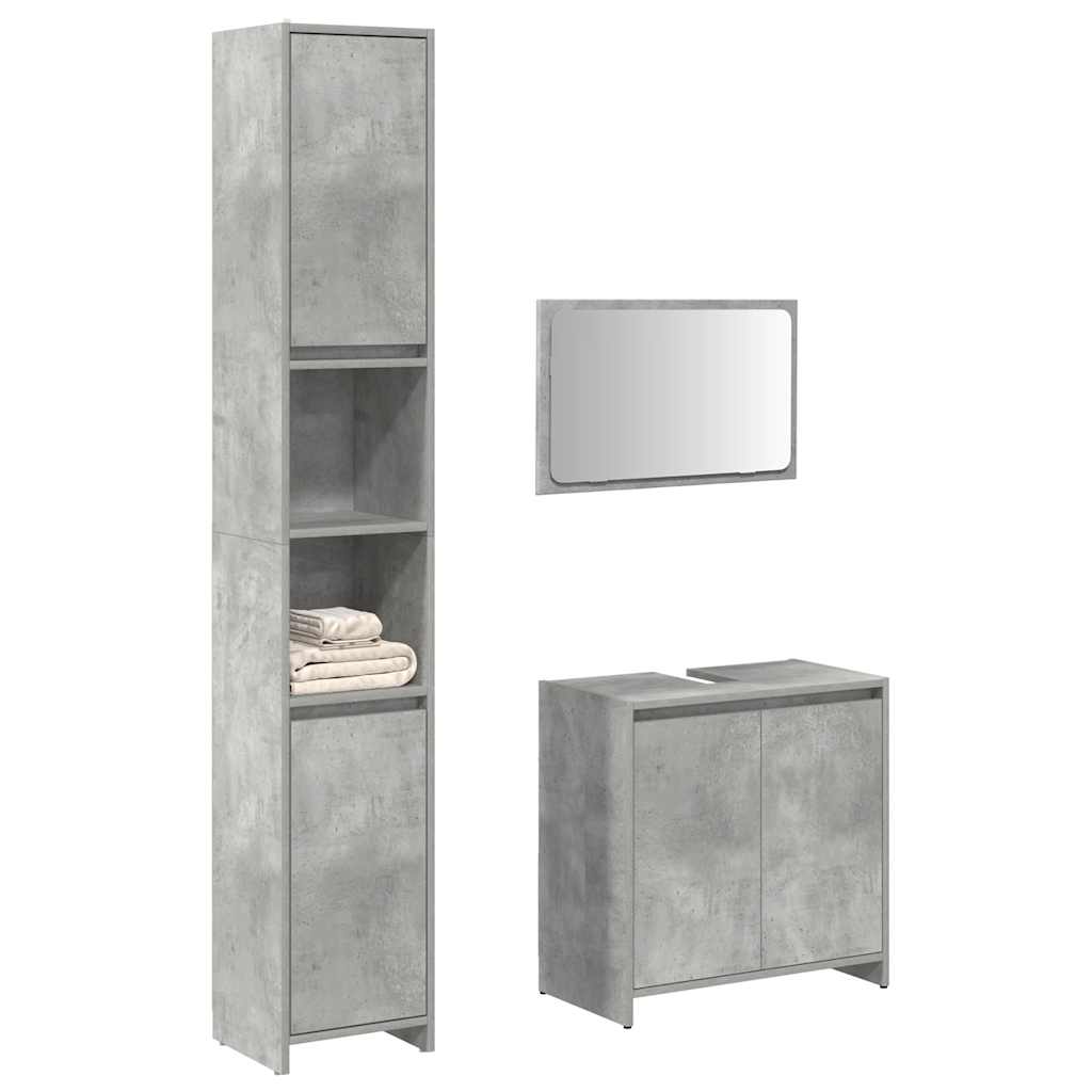 3 Piece Bathroom Furniture Set Sonoma Oak Engineered Wood Sonoma oak