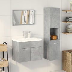 vidaXL 3 Piece Bathroom Furniture Set Concrete Grey Engineered Wood 3