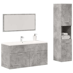 vidaXL 3 Piece Bathroom Furniture Set Concrete Grey Engineered Wood 1