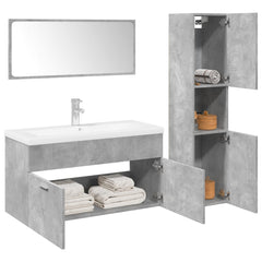 vidaXL 4 Piece Bathroom Furniture Set Concrete Grey Engineered Wood 1