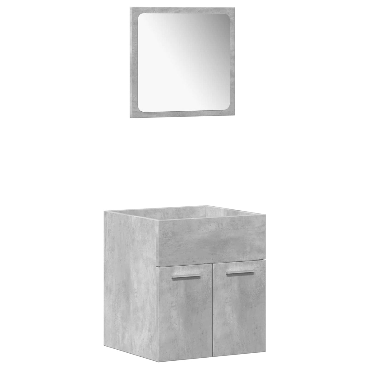 5 Piece Bathroom Furniture Set Engineered Wood 41 x 38.5 x 46 cm + 30 x 30 x 130 cm Concrete grey