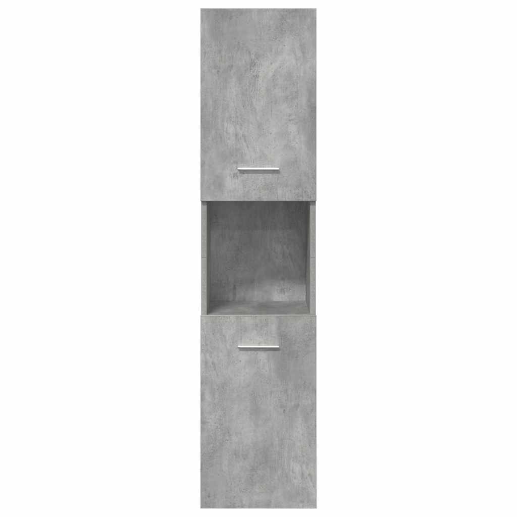 5 Piece Bathroom Furniture Set Engineered Wood Concrete Grey 60 cm