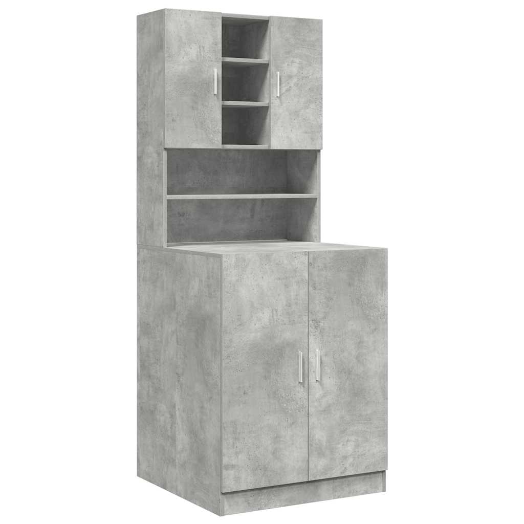vidaXL Washing Machine Cabinets 2 pcs Concrete Grey Engineered wood 2
