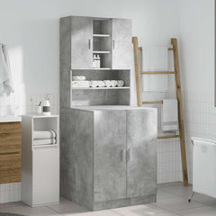 vidaXL Washing Machine Cabinets 2 pcs Concrete Grey Engineered wood 3