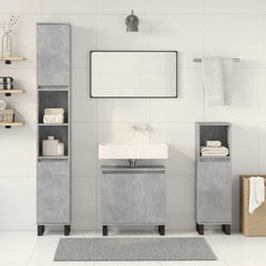 vidaXL 3 Piece Bathroom Furniture Set Concrete Grey Engineered Wood 3