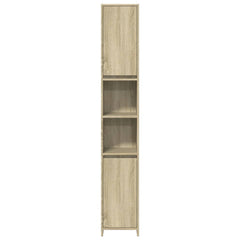 3 Piece Bathroom Furniture Set Sonoma Oak Engineered Wood Concrete grey