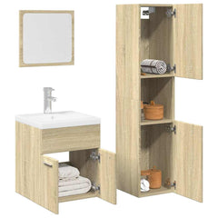 vidaXL 4 Piece Bathroom Furniture Set Sonoma Oak Engineered Wood 1