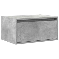 vidaXL Wall-mounted Bedside Cabinet with LED Lights Concrete Grey 4