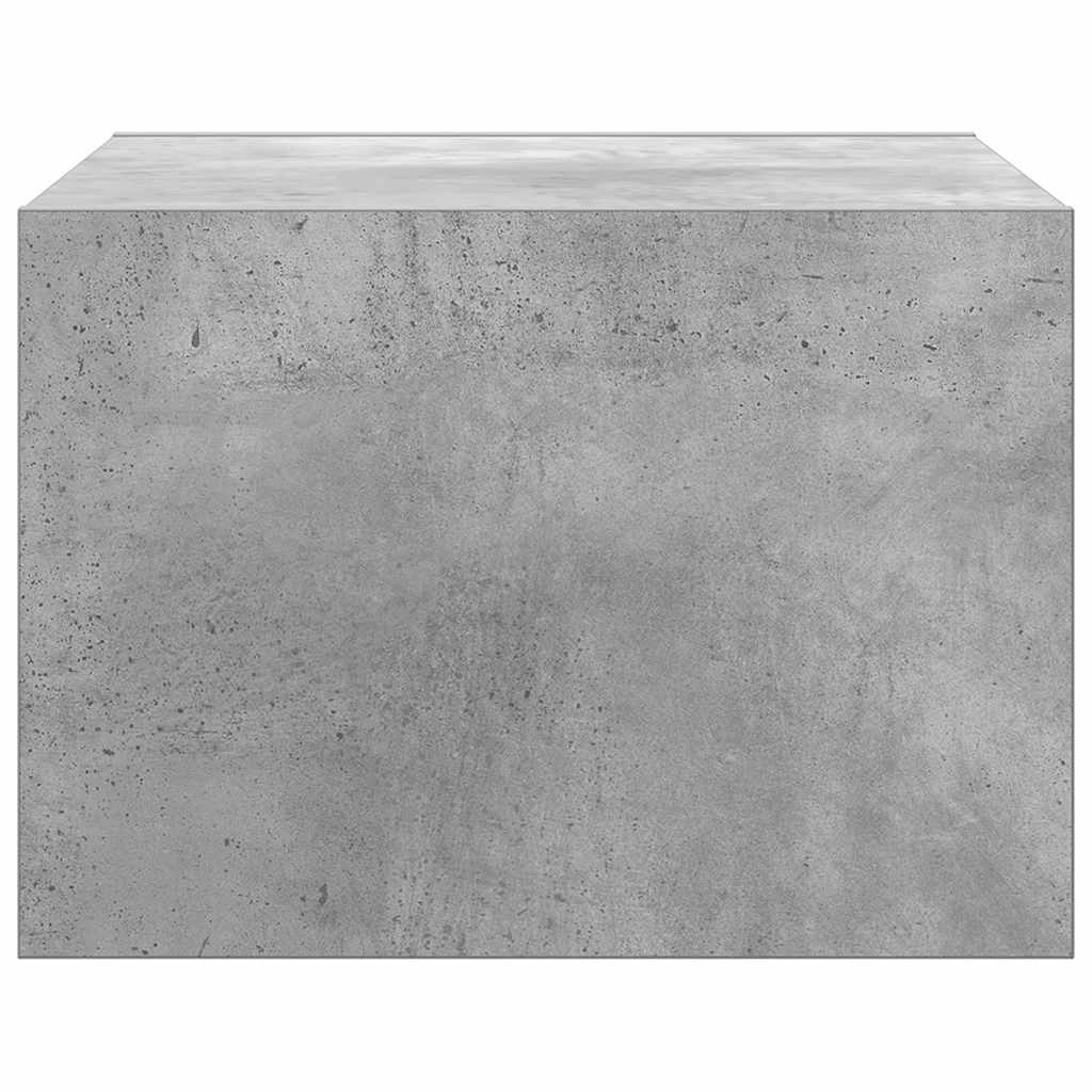 vidaXL Wall-mounted Bedside Cabinet with LED Lights Concrete Grey 6