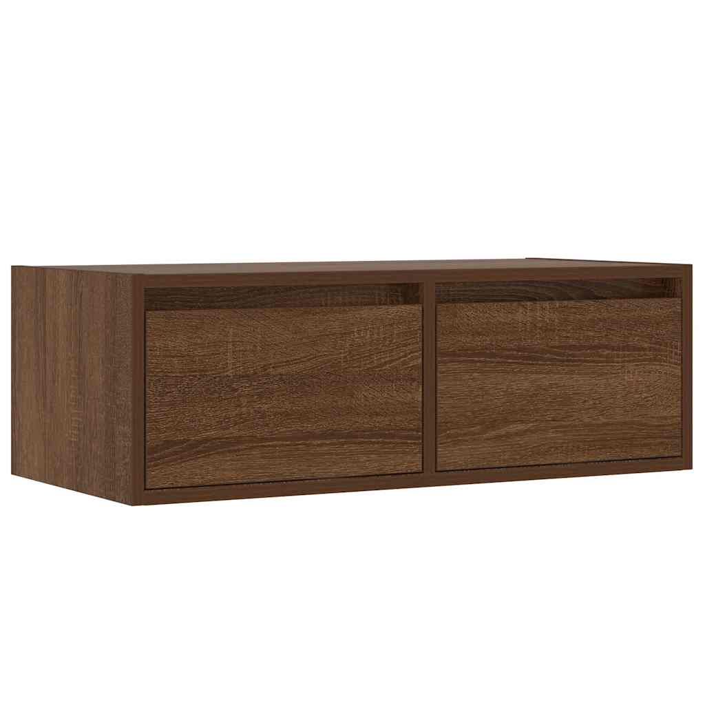 vidaXL TV Cabinet with LED Lights Brown Oak 75x35.5x25 cm 6