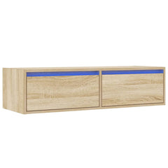 vidaXL TV Cabinet with LED Lights Sonoma Oak 100X35.5x25 cm 3