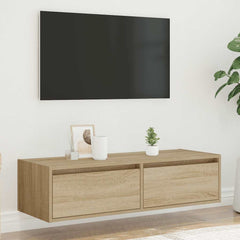 vidaXL TV Cabinet with LED Lights Sonoma Oak 100X35.5x25 cm 4