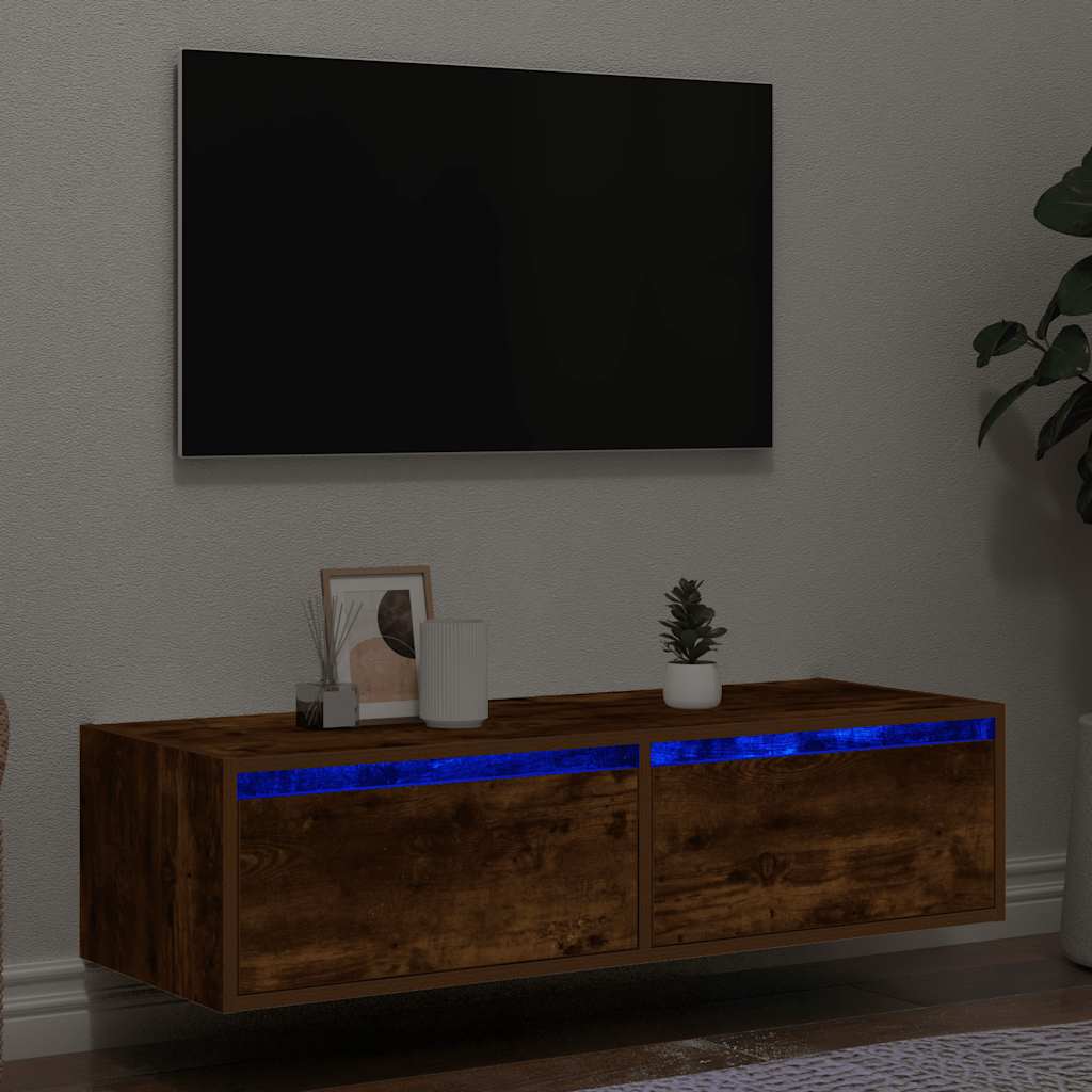 vidaXL TV Cabinet with LED Lights 100X35.5x25 cm