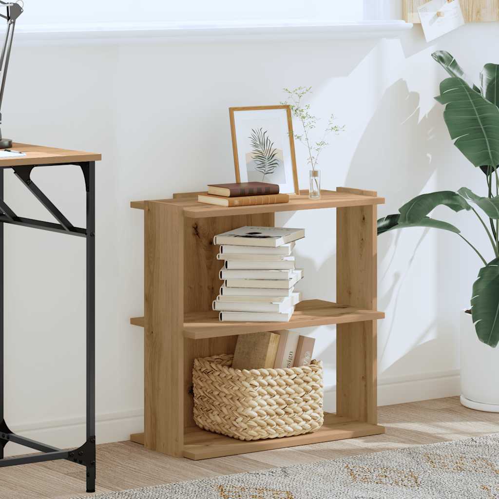 vidaXL Bookcase 3-Tier Artisan Oak 60x30x60 cm Engineered Wood 3