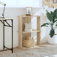 vidaXL Bookcase 3-Tier Sonoma Oak 60x30x80 cm Engineered Wood 3