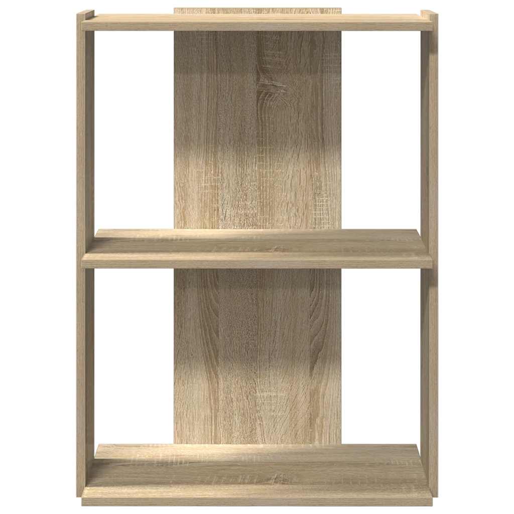 vidaXL Bookcase 3-Tier Sonoma Oak 60x30x80 cm Engineered Wood 4