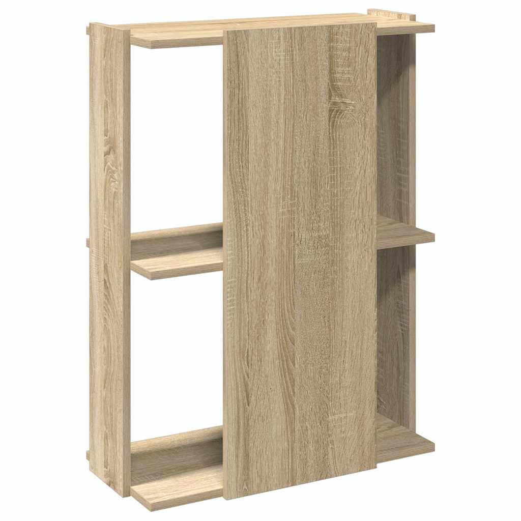 vidaXL Bookcase 3-Tier Sonoma Oak 60x30x80 cm Engineered Wood 6