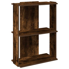 vidaXL Bookcase 3-Tier Smoked Oak 60x30x80 cm Engineered Wood 2
