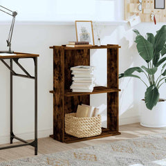 vidaXL Bookcase 3-Tier Smoked Oak 60x30x80 cm Engineered Wood 3